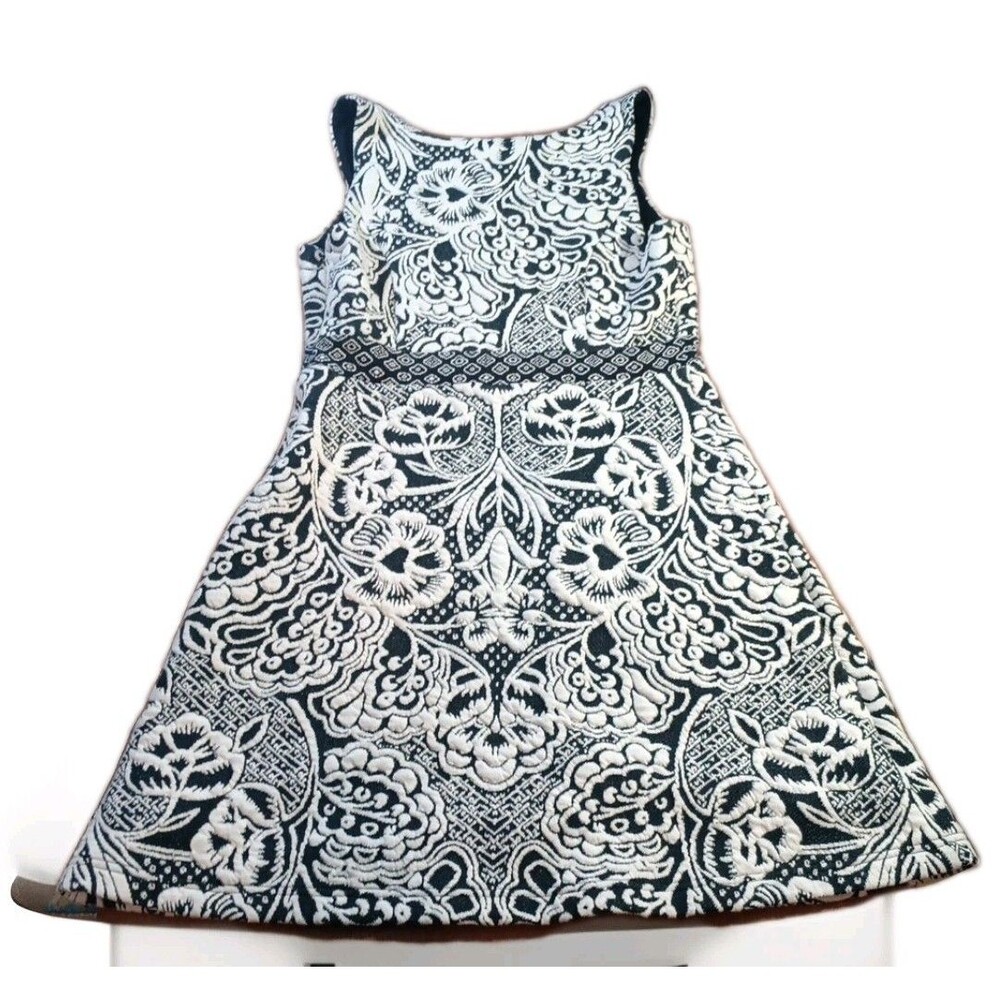 Ett Twa Anthropologie Valery Floral Jacquard Structured Knit Dress Size Medium - Picture 2 of 5